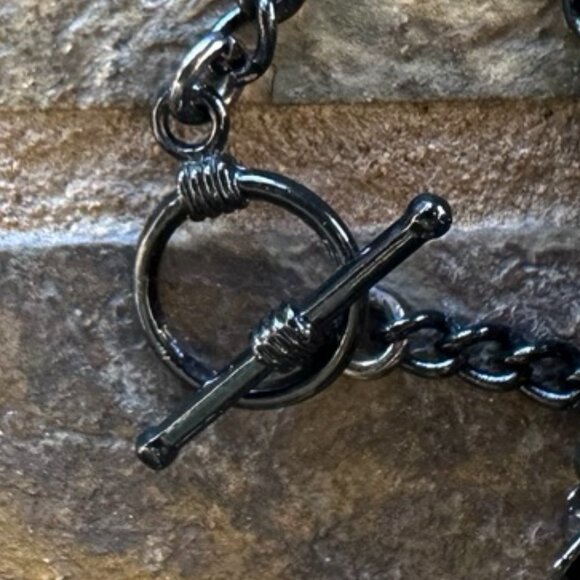 NEW - Handmade Necklace & Vintage Rhinestone Bracelet - Black, Lilac & Silver - Picture 9 of 9